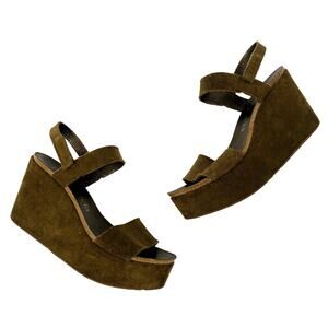 Pedro garcia Suede Platform Wedge Sandals